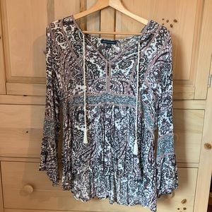 American Eagle Boho Hippie Peasant Top